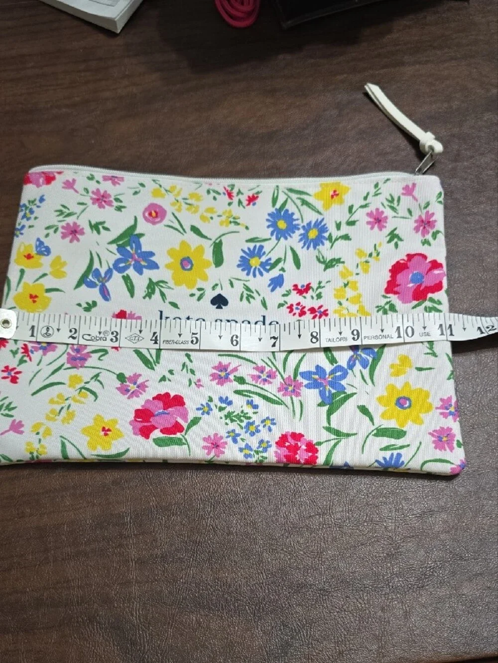 kate spade White Floral Zip Pouch